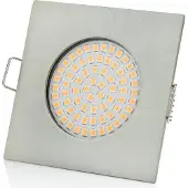 Sweet Led Einbaustrahler LED flach eckig Chrom gebürstet 3,5W kaltweiß
