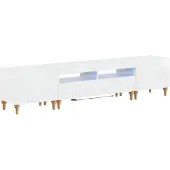 Syfax 3-teiliges LED TV Regal Hochglanz Weiß Holzwerkstoff