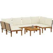 vidaXL 7 stk. Massives Akazienholz & Seil Natur