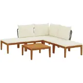 vidaXL 6 stk. Massives Akazienholz & Seil Natur