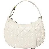 Marc Ellis Deep Bag Handtasche Geflochtenes Polyurethan Verstellbarer Henkel und Schulterriemen Milk UNICA 22.5x14x4 cm TAYLOR M PLAIT-MILK