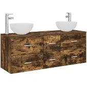 Syfax Badezimmerschrank-Set 3 stk. Geräucherte Eiche