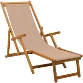 vidaXL Klappbare Sonnenliege 3 Position Massives Eukalyptus Holz Taupe