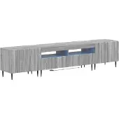 Syfax 3-teiliges LED TV Regal ZWOLLE Sonoma-Grau Holzwerkstoff