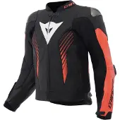 Dainese Super Speed 5 Motorrad Lederjacke, schwarz/rot/weiß, 60
