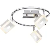 Globo Lighting Strahler Metall verchromt, Acryl satiniert, ø: 250mm, H: 155mm, inkl. 3x LED 5W 230V, 400lm Source, 210lm Output, 3000K