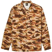 Quiksilver Langarmhemd "Castlehill", Herren, Gr. S, braun (rawhide garage camo), Obermaterial: 100% Baumwolle., Hemden Langarmhemd