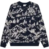 DEDICATED - Sweatshirt Malmoe Blue Hills AOP - Pullover Gr M blau/grau