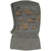 Maximo - Boy's Schlupfmütze Baufahrzeuge - Sturmhaube Gr 49-51 cm grau