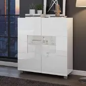 Ravio Kommode Amanda Weiß 100x107 cm – Zeitloses Sideboard 2 Türen