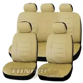 Simply NetTrade Premium Kunstleder Sitzbezug Auto Sitzbezüge Bezug Beige für viele Fahrzeuge