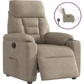 Syfax Relaxsessel Elektrisch Taupe Mikrofasergewebe