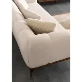 AEA Sofa 3 Sitzer Dreier Couch Armlehne Polstersofa Couchtisch Tisch Beige