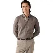 Hackett London für Herren. HM3010855 Flanellhemd Multi Trim taupe (S), Lässig, Baumwolle, Langarm