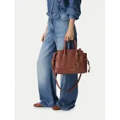 Love Moschino Love Shopper braun genarbt Herz-M Charm Zip