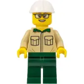 LEGO Minifigur Construction Engineer / Architect - Female, Tan Shirt (bdp064)