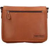 HILL BURRY Herrenumhängetasche aus echtem Rindsleder, geölt, braun Brown UNICA 30x24x10 cm ART-3141-HILB-BROWN