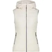 CMP Woman Fleece Vest Hybrid FIX Hood b.co gesso (A143) 40