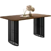 Mirjan 24 Tisch Arcadia, Esszimmer Tisch, Beine aus Stahl (Farbe: Schwarz / Nuss Franklin)