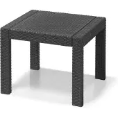 Markenlos Gartentisch quadratisch 59 x 59 x 43 cm - Rotanlook