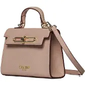 Marc Ellis Damenhandtasche mit Twist-Lock-Verschluss, Kunstleder und 20x14 cm Rosa antico e Oro chiaro UNICA IRIS_M-NUDE-L.GOLD