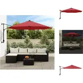vidaXL Wand-Sonnenschirm mit LEDs Knallrot 290 cm - Sonnenschirme & Sonnenschutze