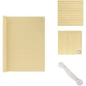vidaXL Balkon-Sichtschutz Beige 120x400 cm HDPE - Sonnenschirme & Sonnenschutze