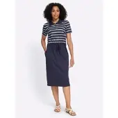 Sieh an! Jerseykleid SIEH AN "Jersey-Kleid Jerseykleid", Damen, Gr. 46, N-Gr, blau (marine), Sportlich, Kleider Jerseykleid