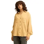 Billabong Langarmshirt "Swell Blouse", Damen, Gr. S, curry, Obermaterial: 100% Baumwolle., Shirts Langarmshirt