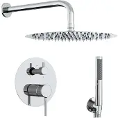 vidaXL Verdecktes Duschsystem (Rund) Silber Edelstahl 201