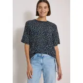 Cecil Shirtbluse mit Animal-Print, Rundhalsausschnitt, Viskose