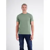 Lerros T-Shirt , Herren, Gr. 3XL, grün (basil grün), Single Jersey, Obermaterial: 100% Baumwolle, unifarben, regular fit hüftlang, Rundhals, abgesteppt, Shirts T-Shirt, im Basic-Look