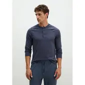 Marc O'Polo Langarmshirt , Herren, Gr. L, blau (dunkelblau melange), Jersey, Obermaterial: 95% Baumwolle, 5% Elasthan, bequem hüftbedeckend, Rundhals, Shirts Langarmshirt
