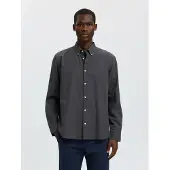 Selected Langarmhemd "SLMREGCOLE JAY MELANGE LS SHIRT NOOS" Baumwolle, regular fit