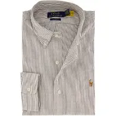 Ralph Lauren für Herren. 710953704503 Custom Fit Oxfordhemd mit Streifen (XL), Braun, Lässig, Baumwolle, Klassisch, Langarm