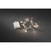 Konstsmide - LED Lichterkette, mit an/aus Schalter, Lichtsensor, 6h und 9h Timer, 80 warm weiße Dioden, batteriebetrieben, Außen (IP44), transparentes Kabel weiße Box, 2 x D 1.5V (exkl.); 3728-103