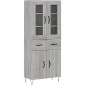 vidaXL Highboard Grau Sonoma 69,5x34x180 cm Holzwerkstoff