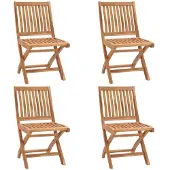 vidaXL Klappstühle, 4 Stück, Massivholz Teakholz
