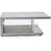 Feldmann-Wohnen Couchtisch Fondo Wohnzimmertisch 107x67x42cm steinfarben mit LED Beleuchtung
