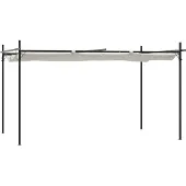 vidaXL Pergola mit Schiebedach Creme 395x292x230 cm