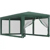 vidaXL Partyzelt mit 6 Mesh-Seitenwänden Grün 3x6 m HDPE