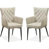 MX Sofa Fleur - Toffee Esszimmerstuhl (Set mit 2 Stühlen)