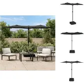 vidaXL Doppelsonnenschirm Anthrazit 316x240 cm - Sonnenschirme & Sonnenschutze