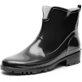 Ladeheid Damen Kurze Gummistiefel LA-930 (Schwarz, 40)