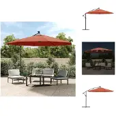 vidaXL Ampelschirm mit LED-Leuchten Terrakottarot 350 cm - Sonnenschirme & Sonnenschutze