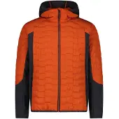 CMP wasserabweisende Herren Primaloft Hybrid Jacke mit Kapuze orange 50