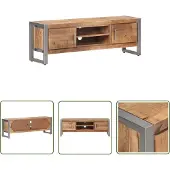 The Living Store TV-Schrank 120x30x40 cm Raues Mangoholz