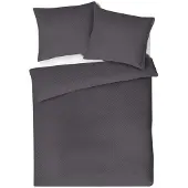 MULTITEX Bettwäsche, Damast-Bettwäsche, 100 % Baumwolle, , geometrisches Muster 160x200 Dunkelgrau
