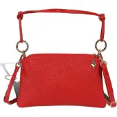 DrachenLeder Florence Leder Tasche Damen Umhängetasche rot 28x2x17cm inklusive Italien Flagge D2OTF861R3
