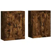 vidaXL Wandschränke 2 Stk. Räuchereiche Holzwerkstoff